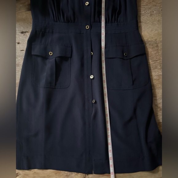 Tory Burch Navy "Gennifer" Utility Silk Dress Size 10 - Picture 8 of 8